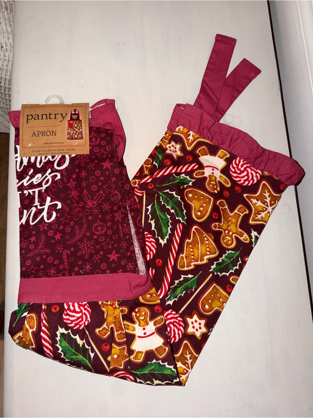 Pantry Apron Cookies Candy Christmas Gingerbread Man One Size Fits Most New